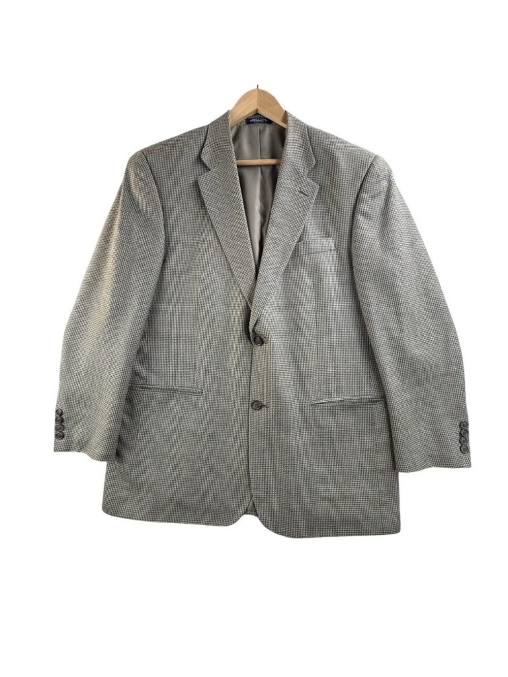 Chaps Ralph Lauren Blazer Mens 42R Brown Check Silk Wool Tweed Sport Coat Jacket